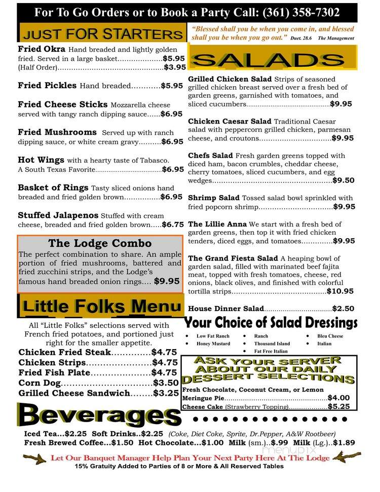 Shorty's Place - Beeville, TX menu_pic