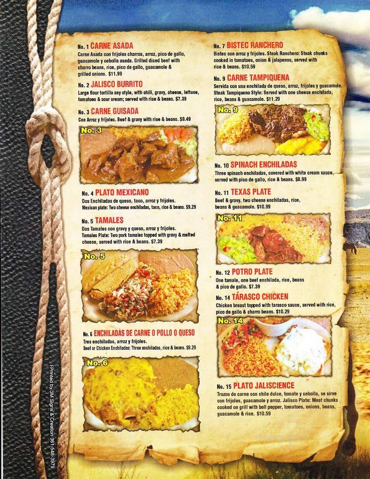 Taqueria El Potro - Corpus Christi, TX menu_pic