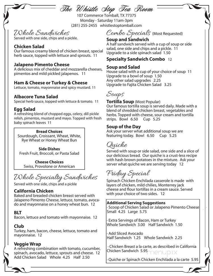Whistle Stop - Tomball, TX menu_pic