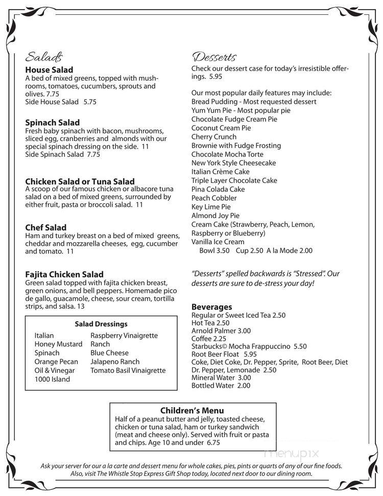 Whistle Stop - Tomball, TX menu_pic