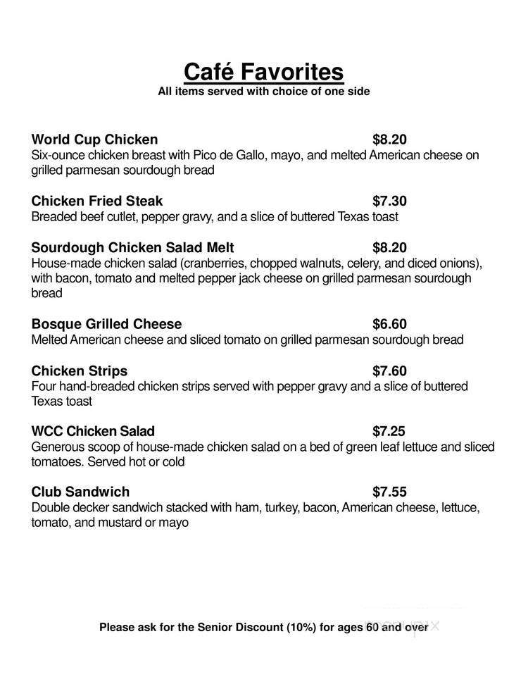 World Cup Cafe - Waco, TX menu_pic