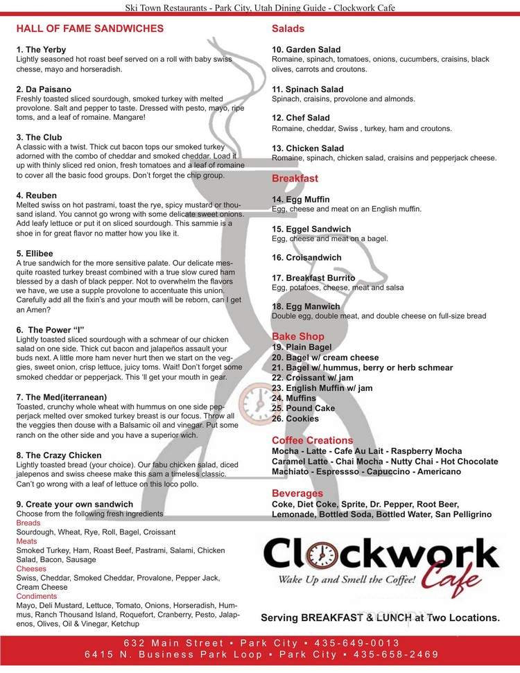 Clockwork Cafe - Park City, UT