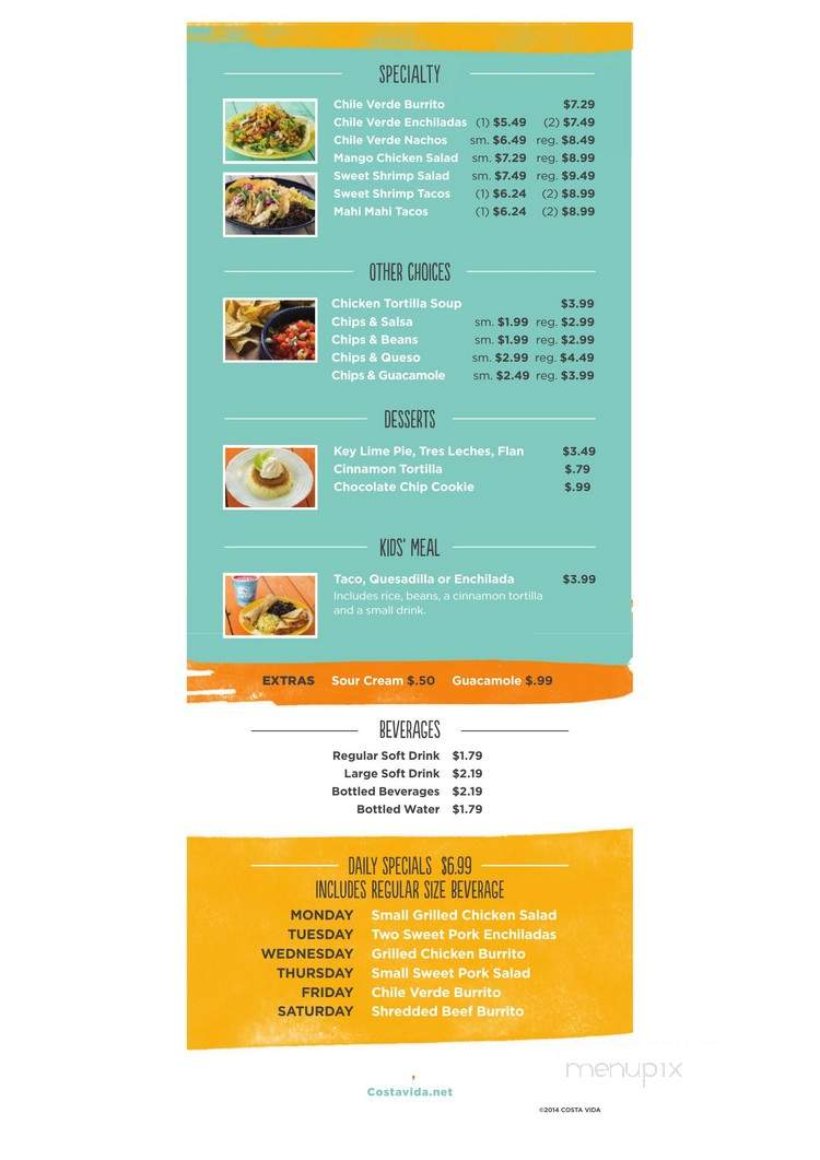 Costa Vida - Provo, UT menu_pic