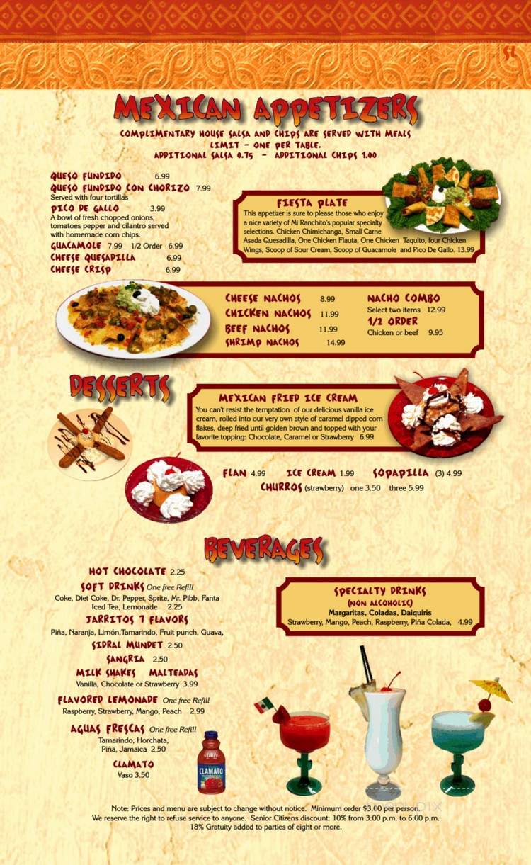 Mi Ranchito Grill 2 - South Salt Lake, UT menu_pic