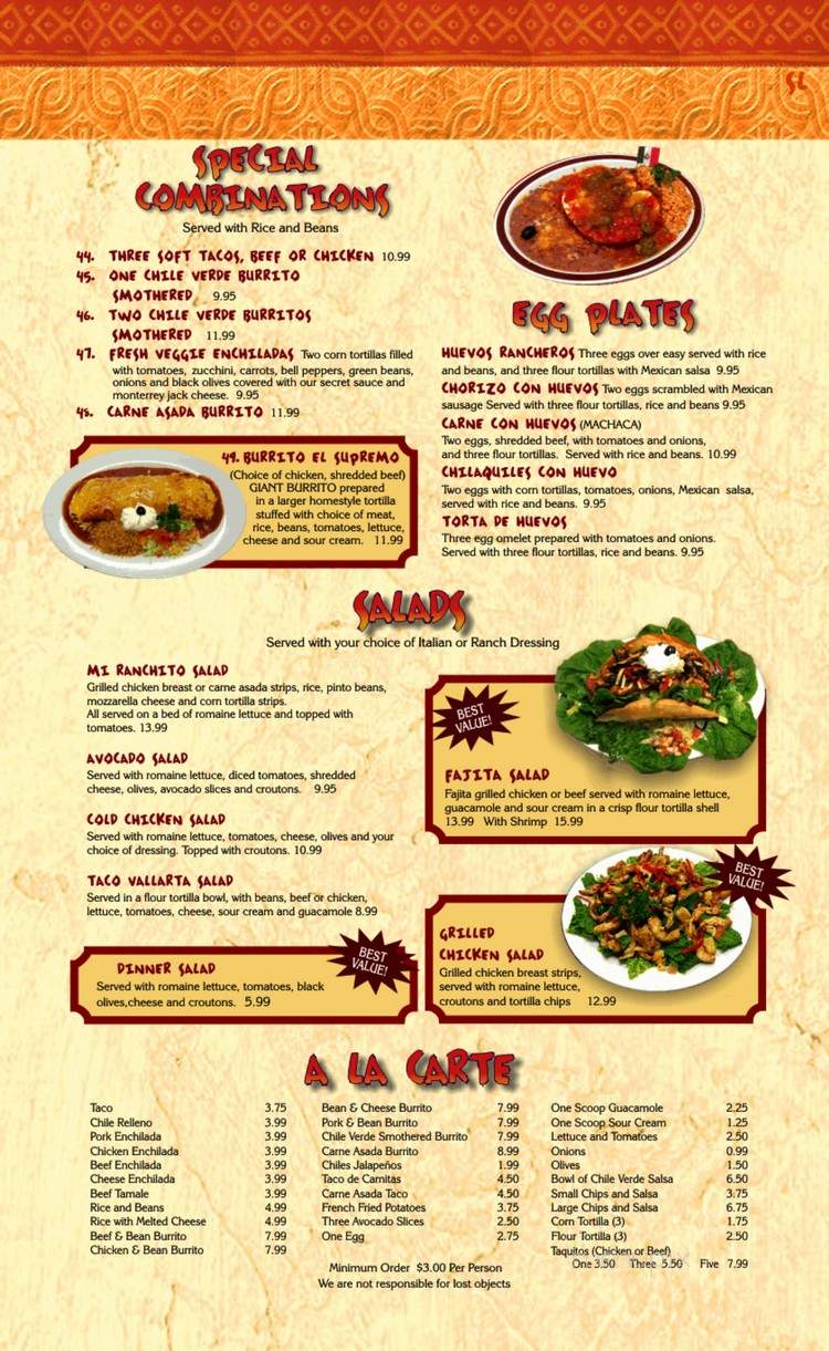 Mi Ranchito Grill 2 - South Salt Lake, UT menu_pic