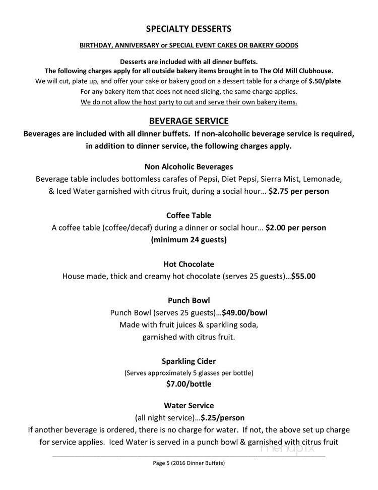 Old Mill Clubhouse Restaurant - Salt Lake City, UT menu_pic