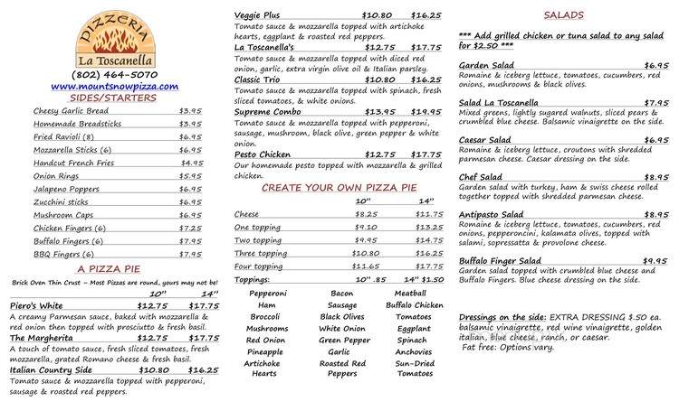 Pizzeria La Toscanella - West Dover, VT