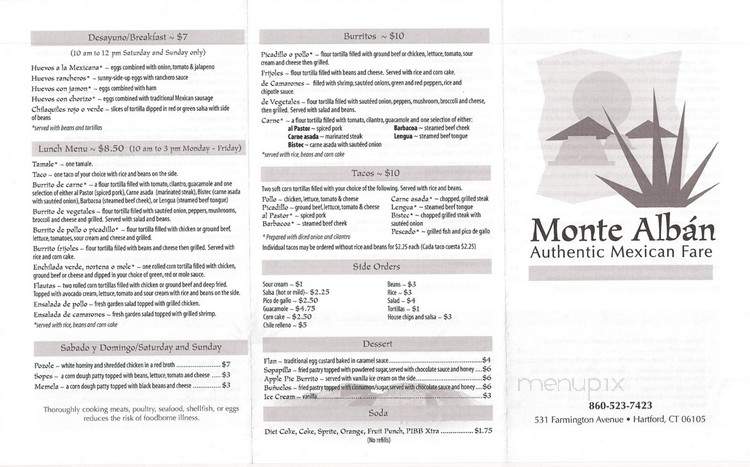 Monte Alban Restaurant - Hartford, CT