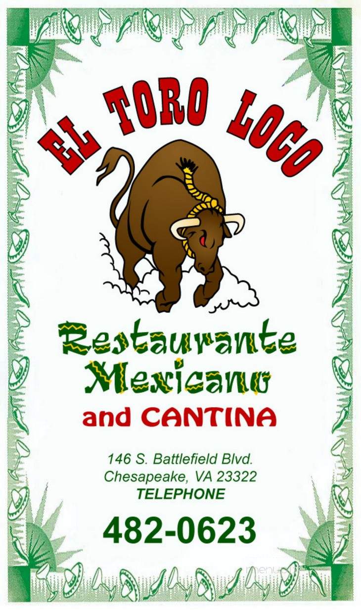 El Toro Loco - Richmond, VA menu_pic