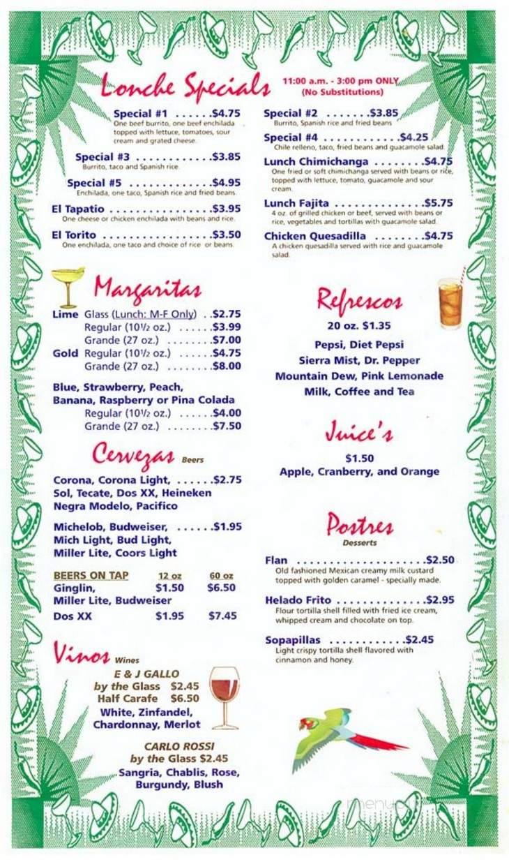 El Toro Loco - Richmond, VA menu_pic