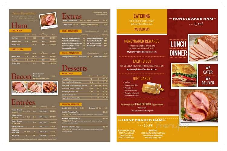 Honeybaked Ham - Fredericksburg, VA menu_pic