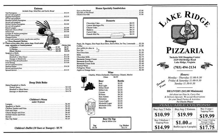 Lake Ridge Pizzeria - Woodbridge, VA