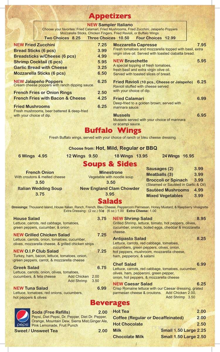 Original Italian Pizza - Madison Heights, VA menu_pic