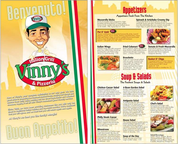 Vinny's Italian Grill & Pizzeria - Fredericksburg, VA menu_pic