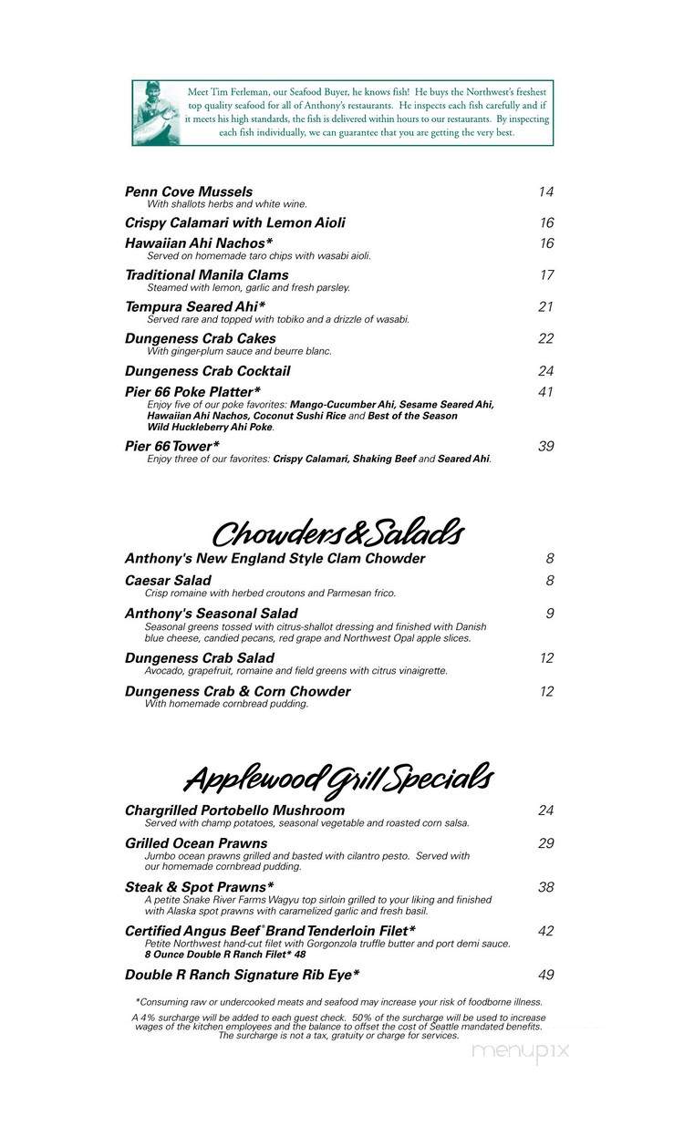 Anthony's Pier 66 & Bell St - Seattle, WA menu_pic