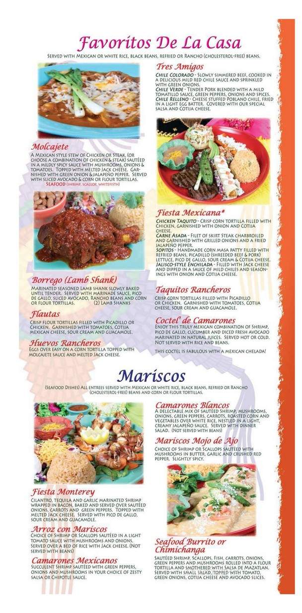 Menu of Fiesta Bonita in Kelso, WA 98626