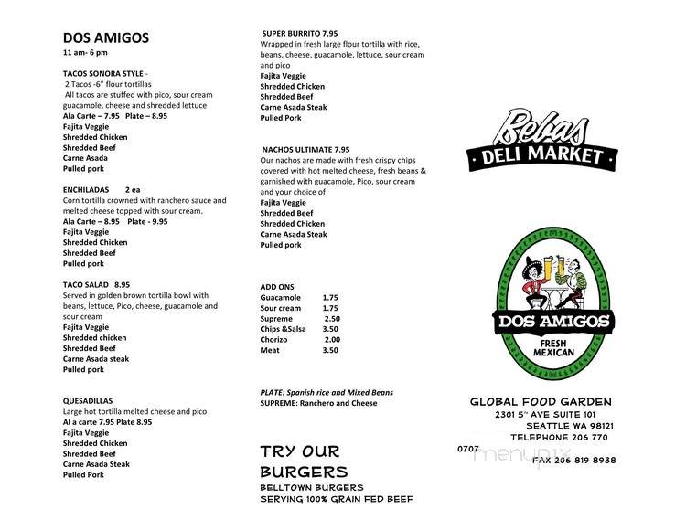 Dos Amigos - Seattle, WA menu_pic