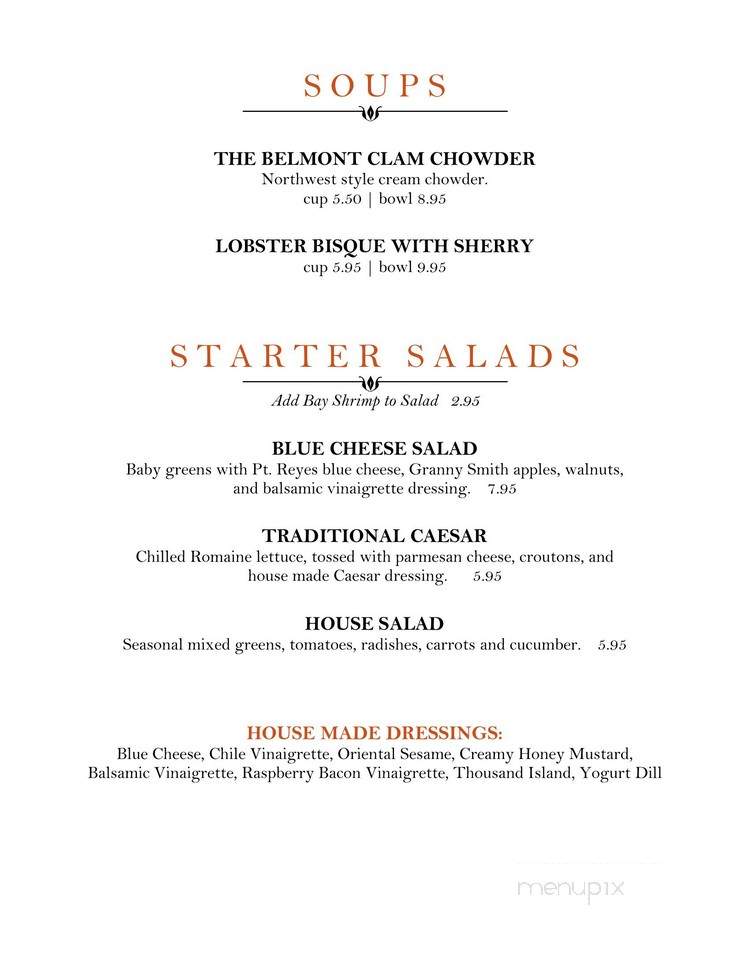 Belmont - Port Townsend, WA menu_pic