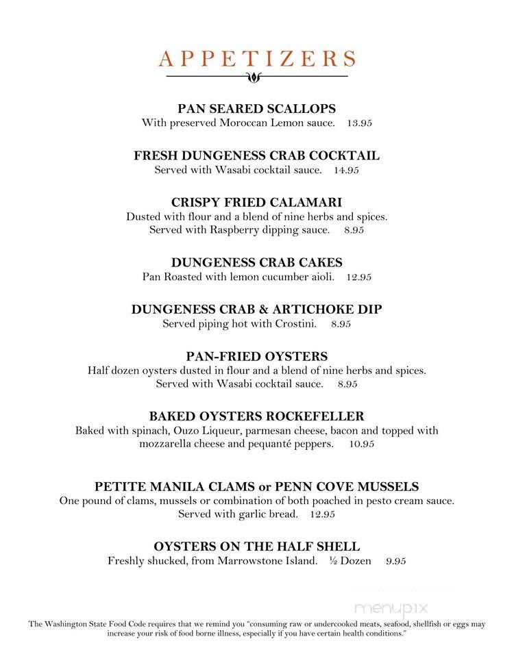 Belmont - Port Townsend, WA menu_pic