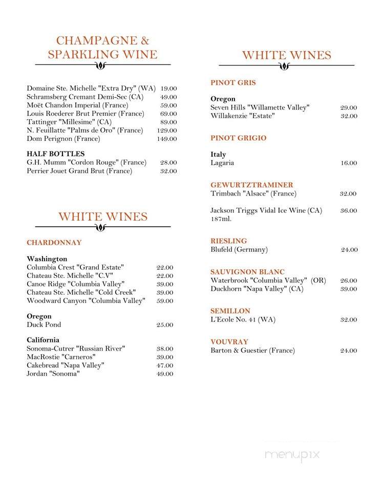 Belmont - Port Townsend, WA menu_pic