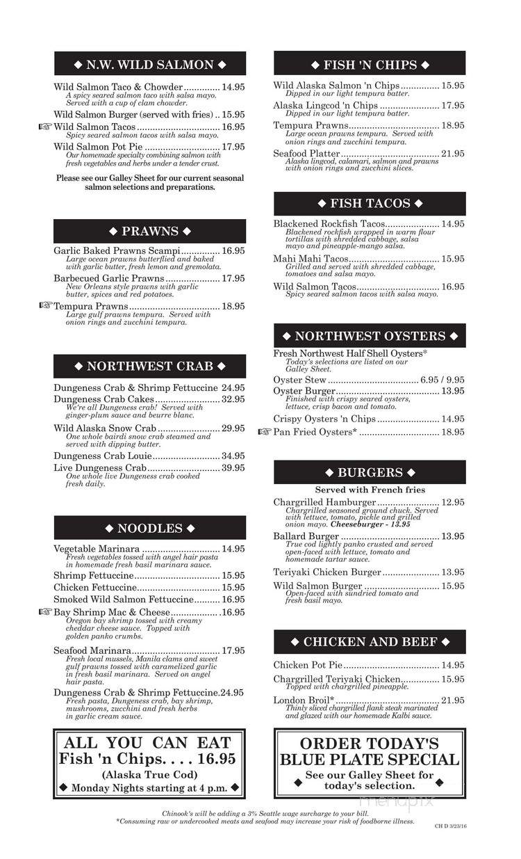 Chinook's At Salmon Bay - Seattle, WA menu_pic