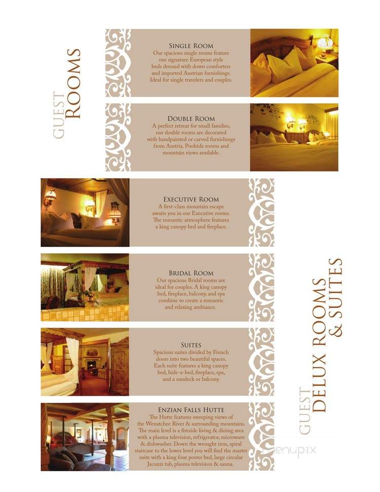Enzian Inn - Leavenworth, WA menu_pic