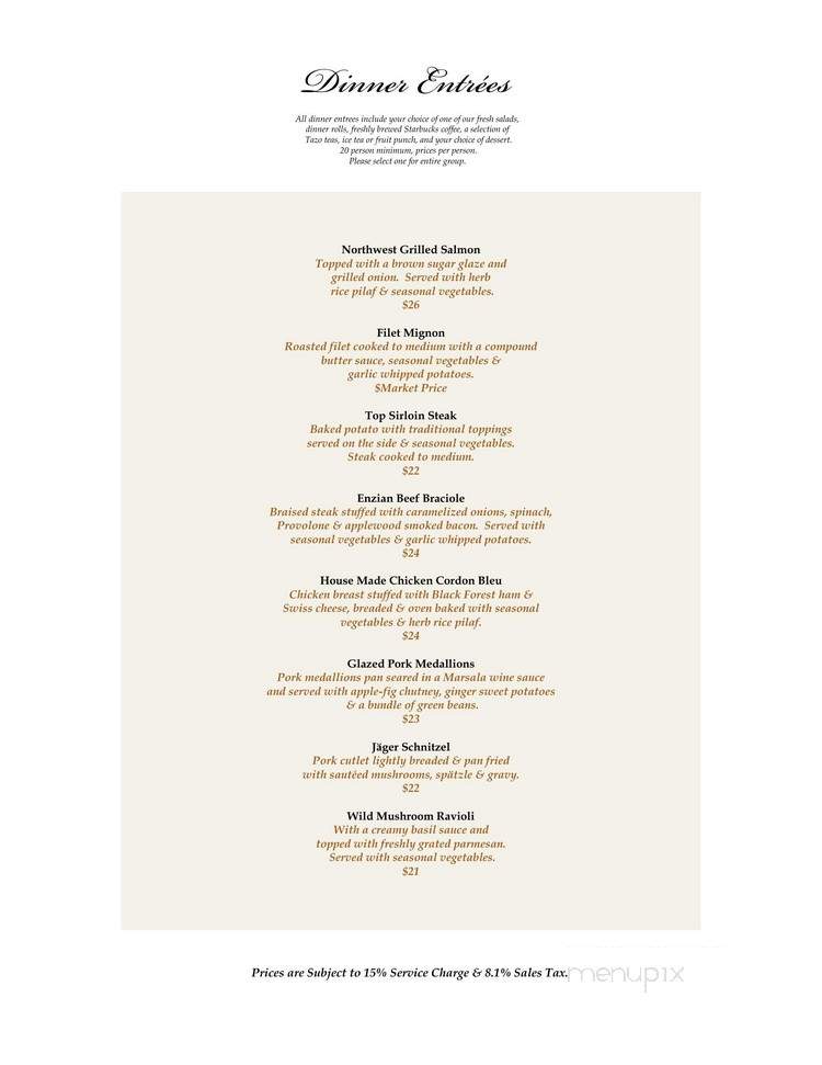 Enzian Inn - Leavenworth, WA menu_pic