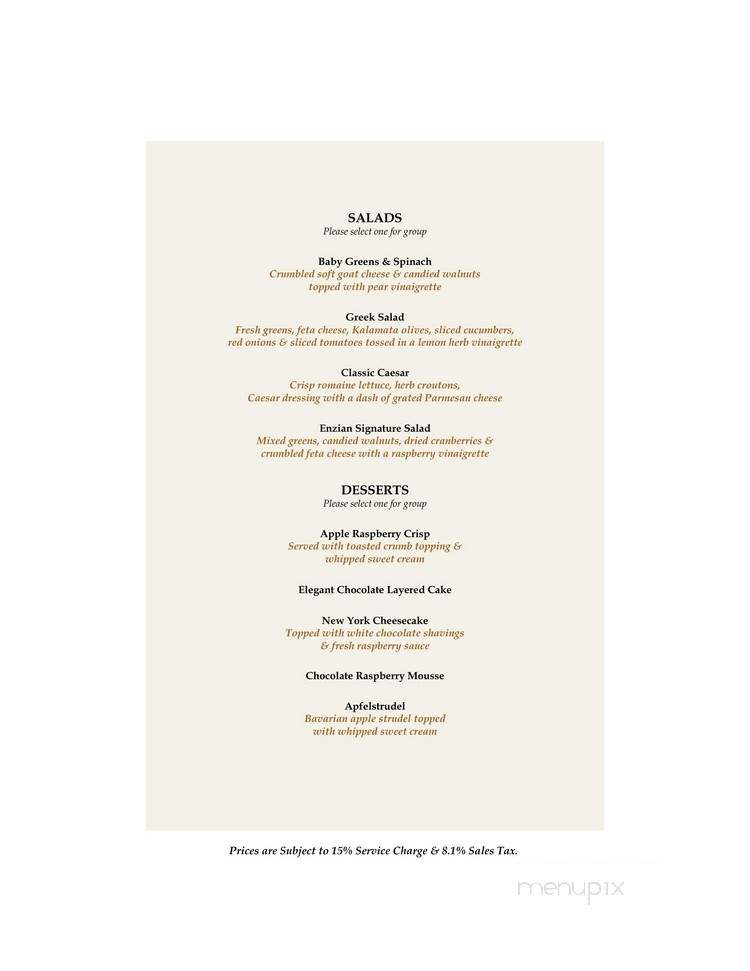Enzian Inn - Leavenworth, WA menu_pic