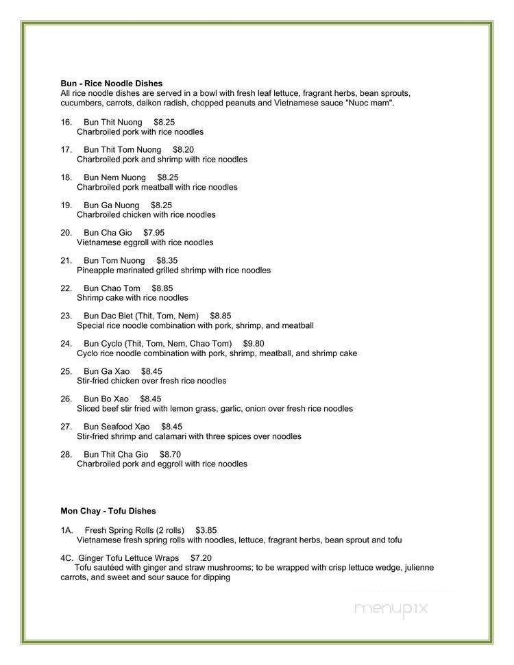 Pho Cyclo Cafe - Seattle, WA menu_pic