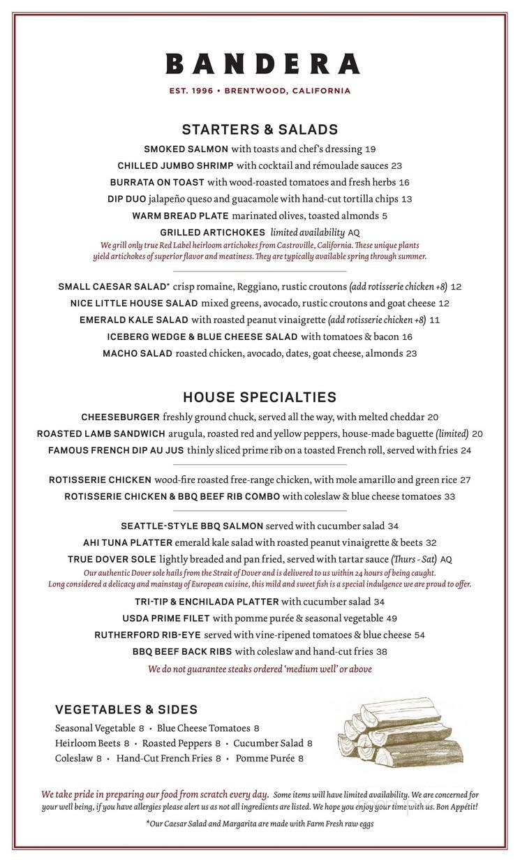 Bandera - Los Angeles, CA menu_pic