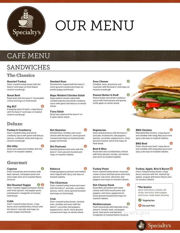 Specialtys Cafe & Bakery - Seattle, WA menu_pic