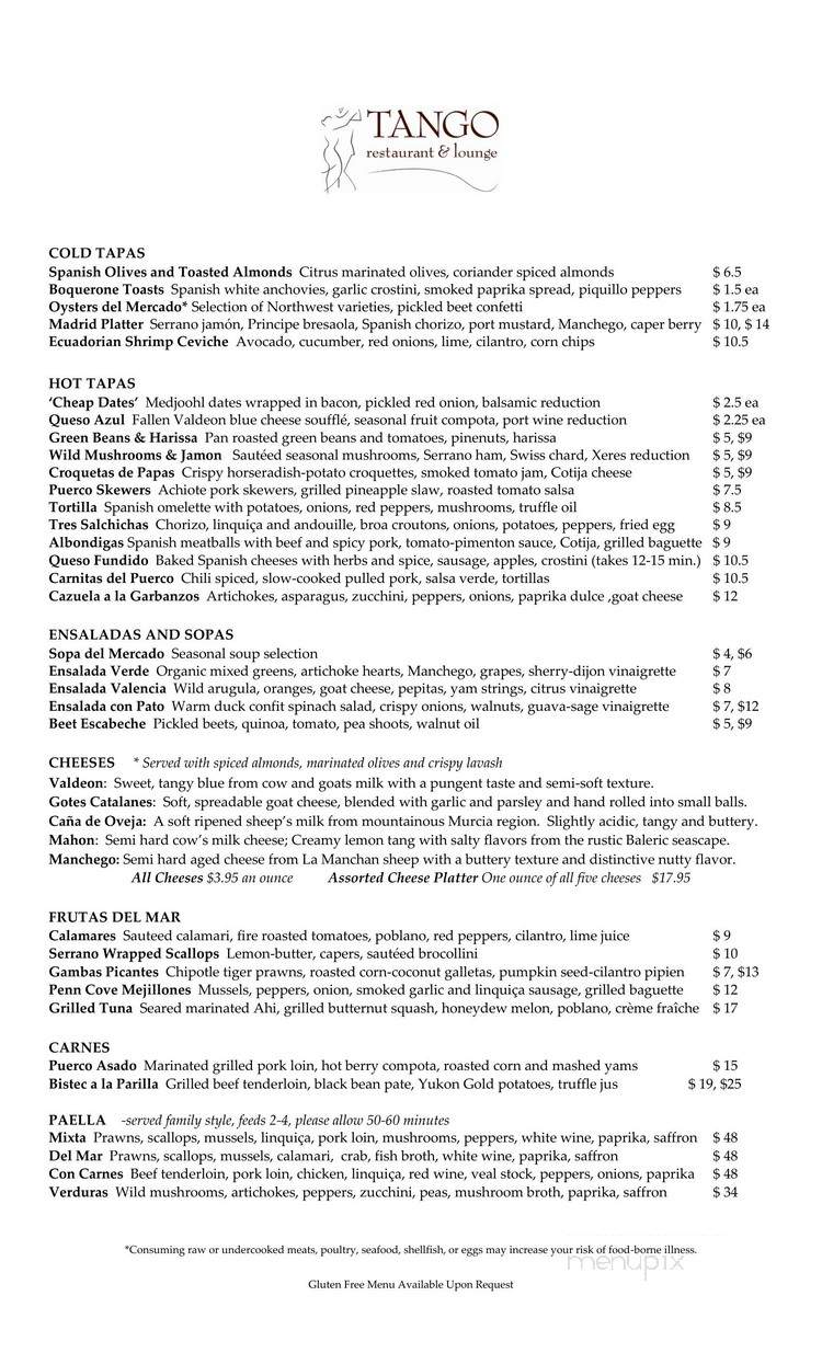 Tango - Seattle, WA menu_pic