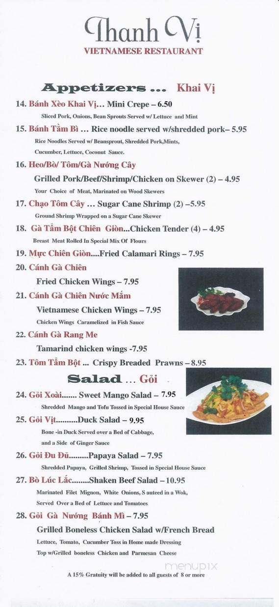 Thanh Vi - Seattle, WA menu_pic