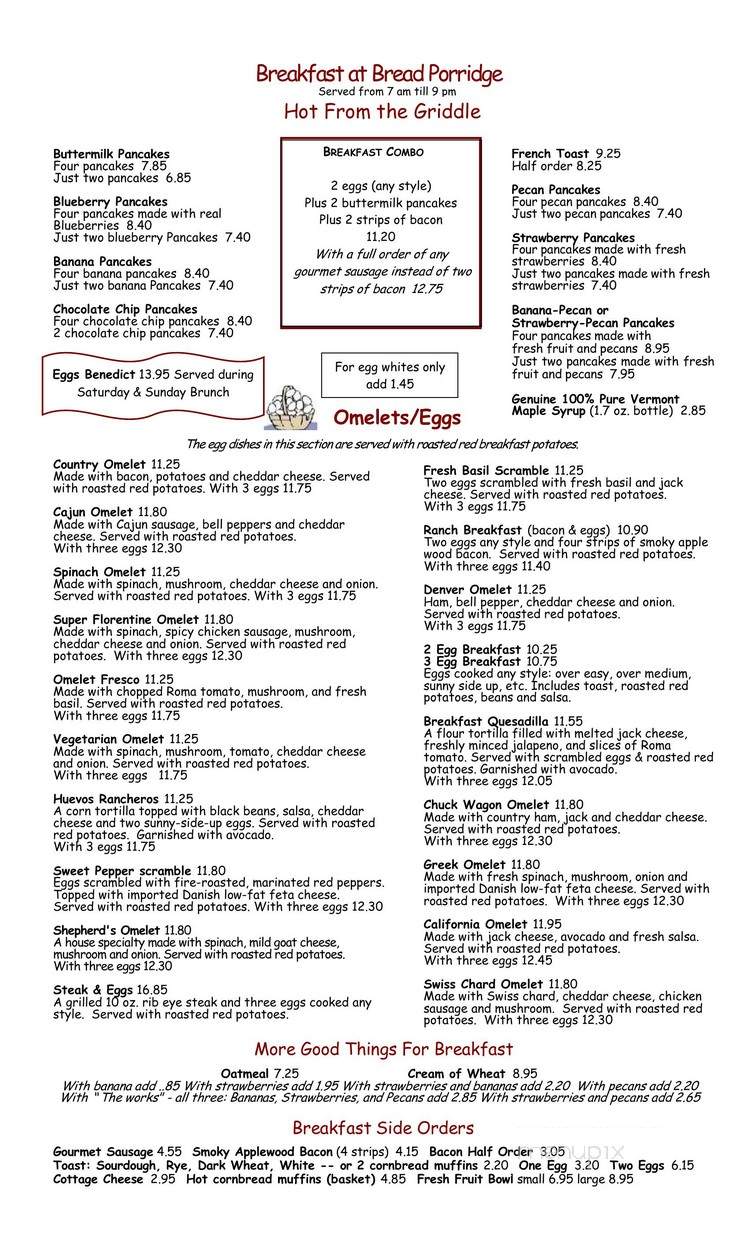 Bread & Porridge - Santa Monica, CA menu_pic