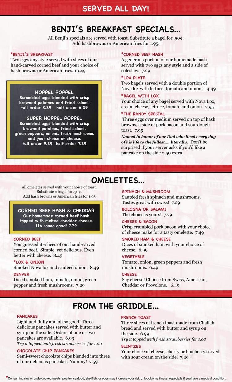 Benji's Delicatessen & Restaurant - Milwaukee, WI menu_pic