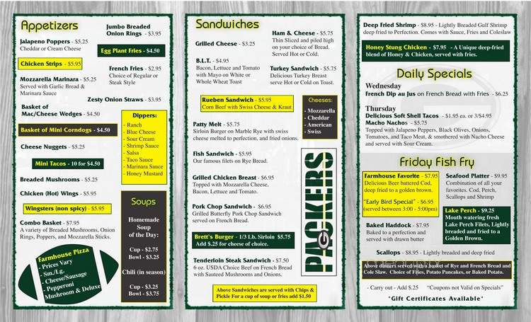 Brett's Farmhouse - Milwaukee, WI menu_pic