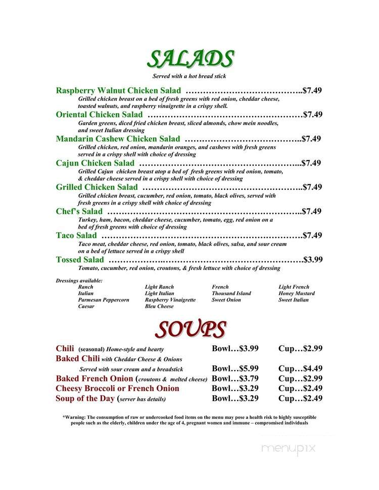 Cartunes Grill & Bar - Beloit, WI menu_pic