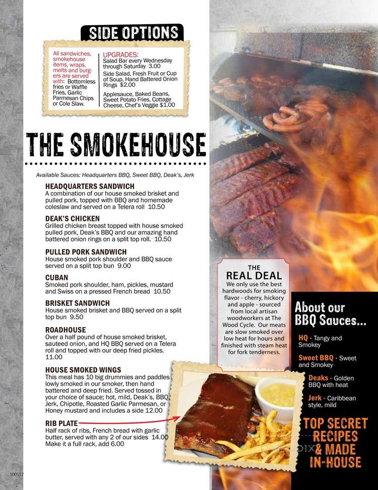 Deaks Pub & Grill - Stoughton, WI menu_pic