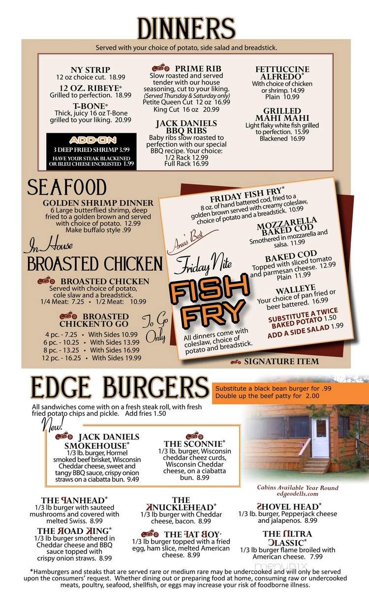 Edge Of The Dells Bar & Grill - Wisconsin Dells, WI menu_pic