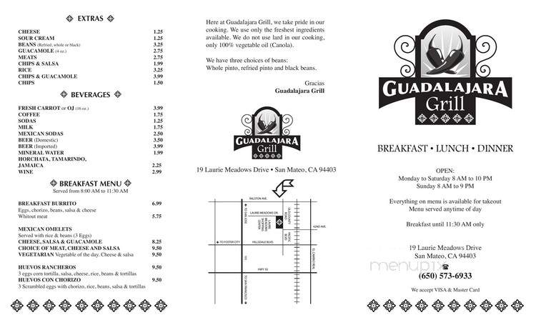 Guadalajara Restaurant - Milwaukee, WI menu_pic