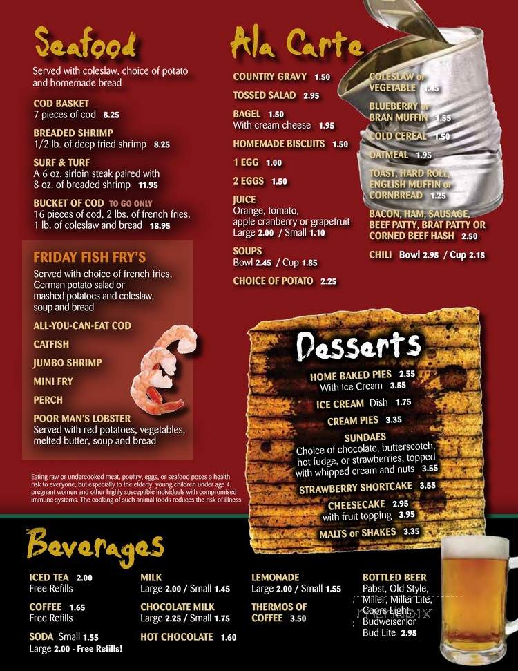Hobo's Korner Kitchen - Belgium, WI menu_pic
