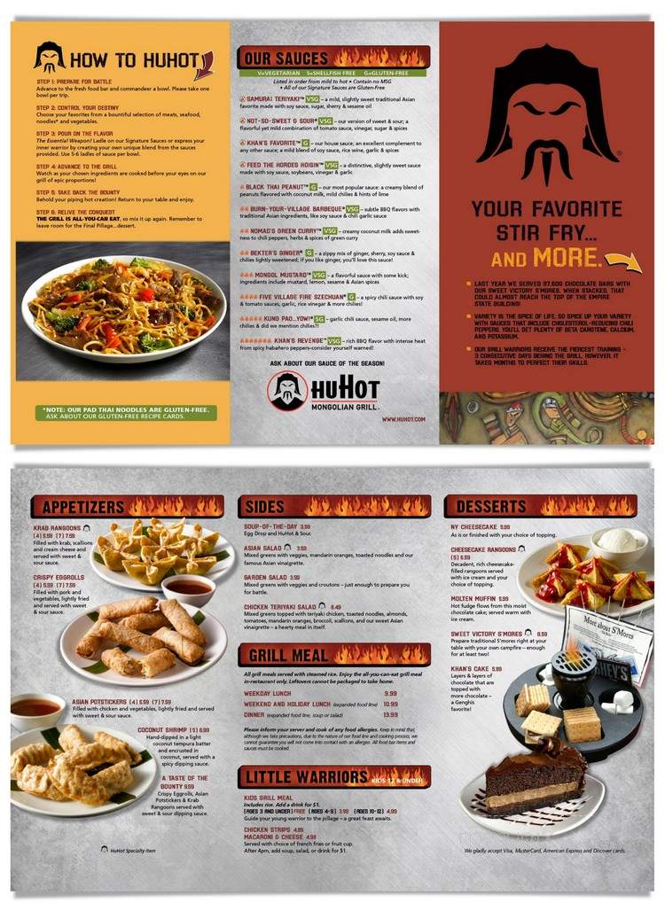 HuHot Mongolian Grill - Appleton, WI menu_pic