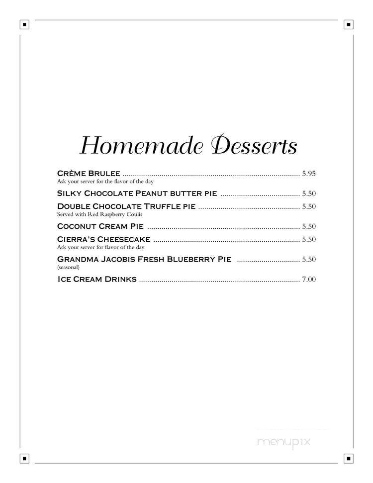 Jacobi's Of Hazelhurst - Hazelhurst, WI menu_pic