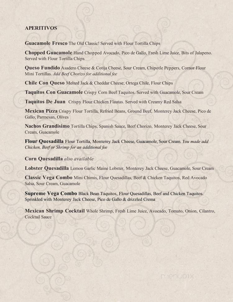 Casa Vega - Sherman Oaks, CA menu_pic
