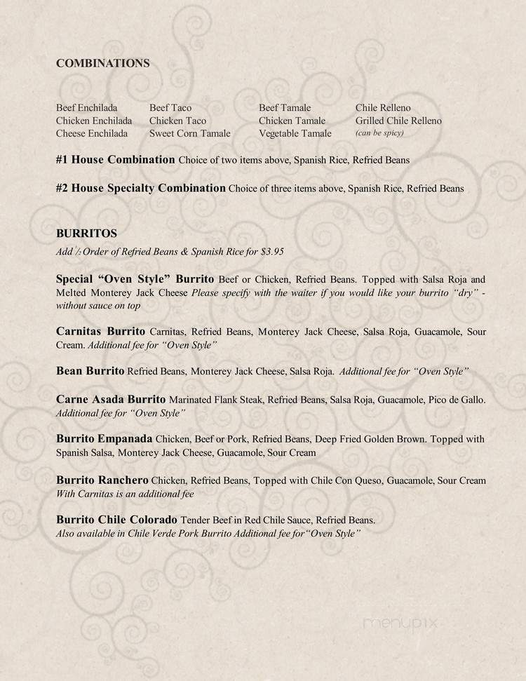 Casa Vega - Sherman Oaks, CA menu_pic