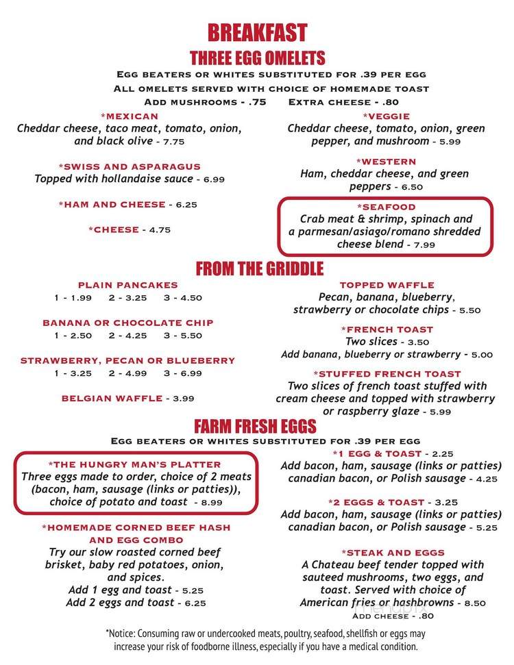 Nicolet Restaurant - De Pere, WI menu_pic