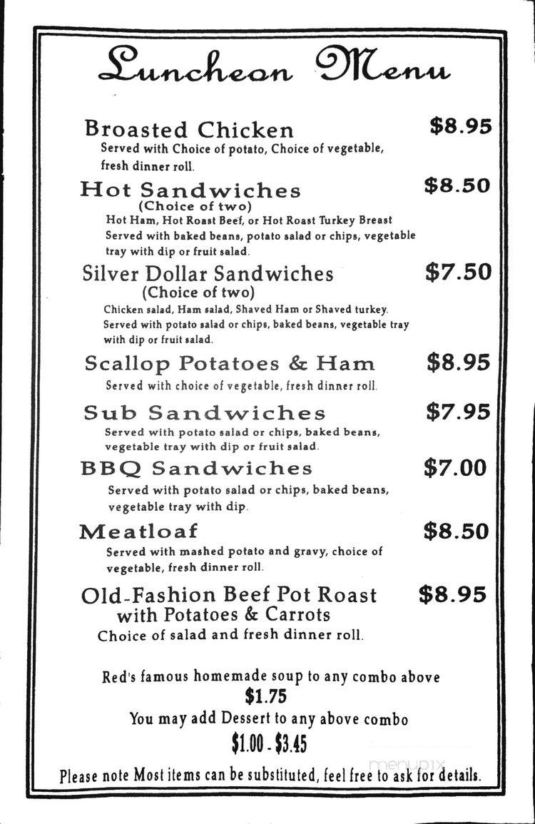 Red's Pizza - Oshkosh, WI menu_pic