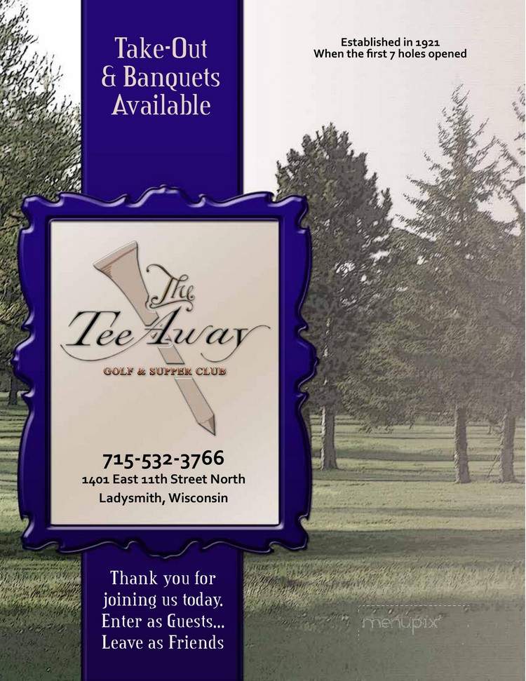 Tee-A-Way Golf & Supper Club - Ladysmith, WI menu_pic