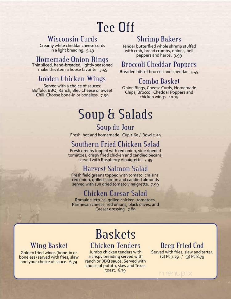 Tee-A-Way Golf & Supper Club - Ladysmith, WI menu_pic