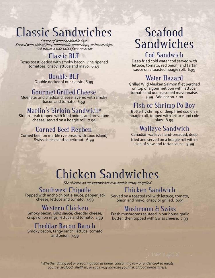 Tee-A-Way Golf & Supper Club - Ladysmith, WI menu_pic